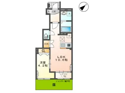 サクラII (1LDK/1階)の間取り写真