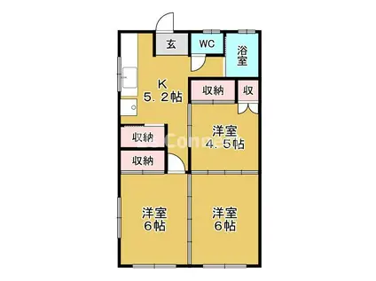 コーポ元倉(3K/2階)の間取り写真