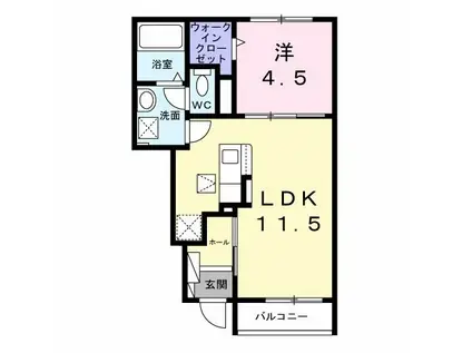 メゾン ルミエール(1LDK/1階)の間取り写真