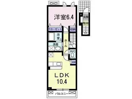 エコールプロムナードA(1LDK/2階)の間取り写真