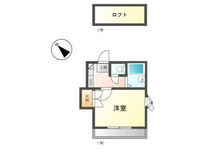 オリーブハウス小郡(1K/2階)の間取り写真