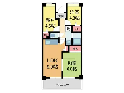 シャルメ東灘(2SDK/7階)の間取り写真