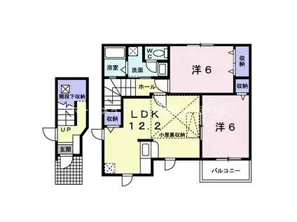 シャトーラプラージュB(2LDK/2階)の間取り写真