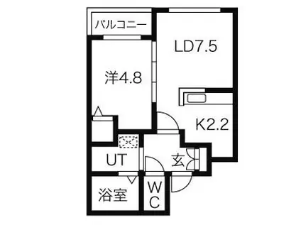 RUSCELLIA南6条(1LDK/3階)の間取り写真