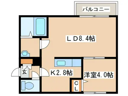 GELBE(1LDK/3階)の間取り写真