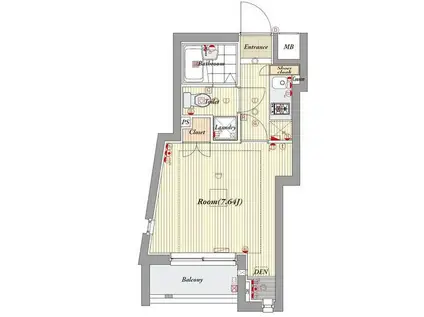 ビバリーホームズ中延II(1K/1階)の間取り写真