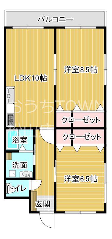 M3マンション(2LDK/5階)の間取り写真