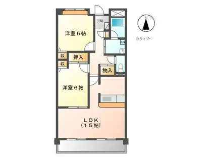 DAWN(2LDK/2階)の間取り写真