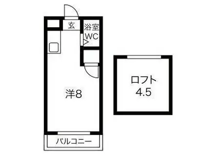 アメニティ天野II(ワンルーム/2階)の間取り写真