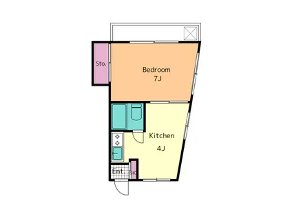 永井ビル(1K/2階)の間取り写真