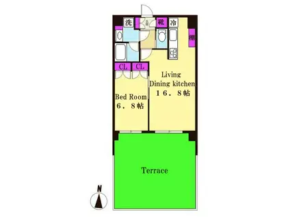 フェリシア(1LDK/1階)の間取り写真
