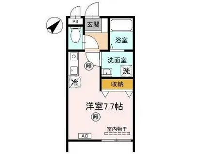 シーズンコートフェミーナ(ワンルーム/1階)の間取り写真