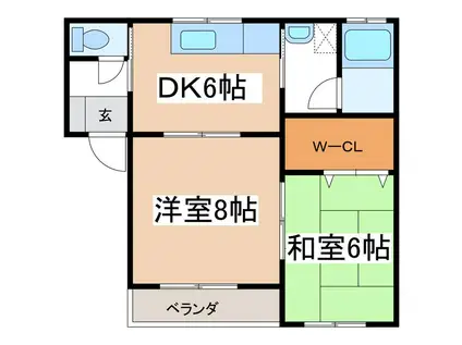 サンフラワー寿(2DK/1階)の間取り写真