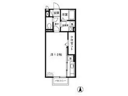 ベリーズ(ワンルーム/1階)の間取り写真