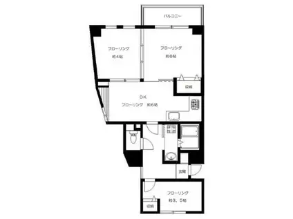 ハーモニアスコートN&M(3DK/2階)の間取り写真