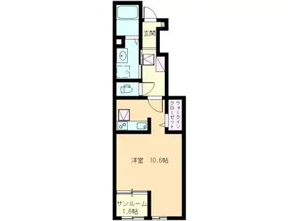 レジェンド・オーク(ワンルーム/1階)の間取り写真