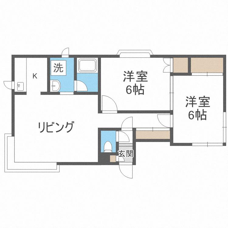 フォーサイト宮の沢(2LDK/2階)の間取り写真