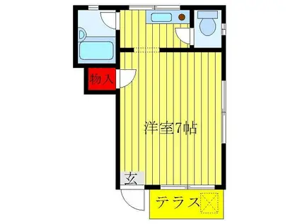 コーポ松本(ワンルーム/1階)の間取り写真