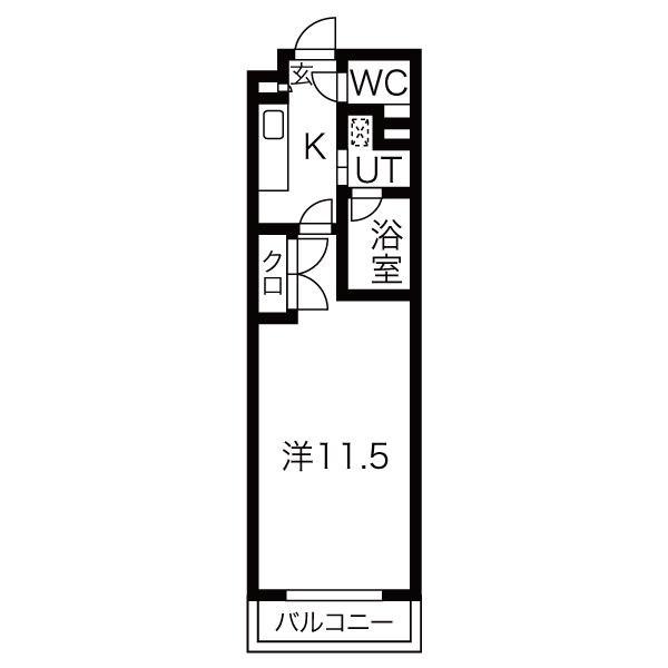 シティライフ本山東(1K/1階)の間取り写真