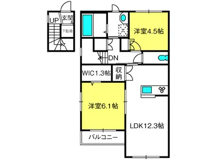 MAISON好日(2LDK/2階)の間取り写真