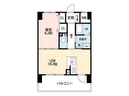 セジュール小牧(1LDK/8階)の間取り写真