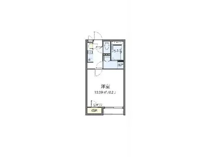 クレイノラーナII(1K/2階)の間取り写真
