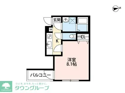 メゾングレース新松戸(1K/2階)の間取り写真