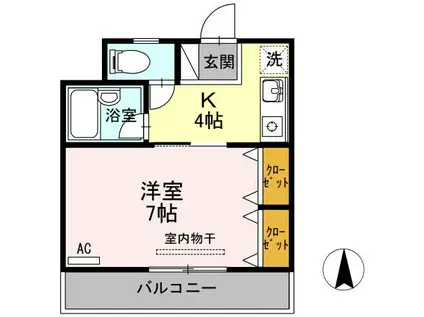 ルミナスコート(1K/3階)の間取り写真