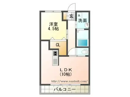 ローゼンコート禄屋(1LDK/11階)の間取り写真