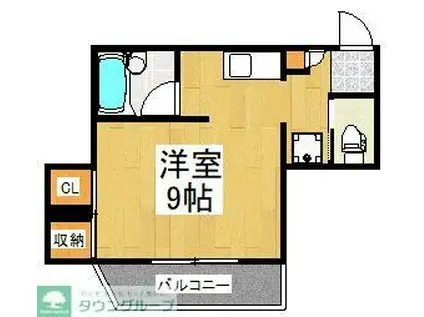 エンドレス城下(ワンルーム/2階)の間取り写真