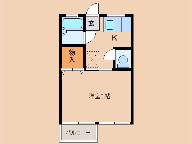 コーポラス橋本(1K/1階)の間取り写真