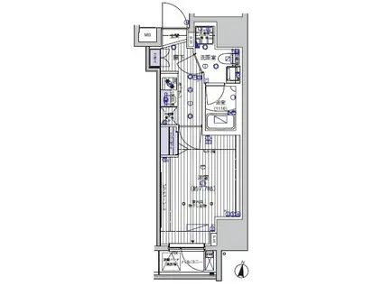 ヴァレッシア上野ノース CITYII(1K/2階)の間取り写真