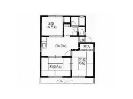 エルハイム森(3DK/1階)の間取り写真