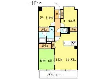 GREAT HEIM(3LDK/6階)の間取り写真