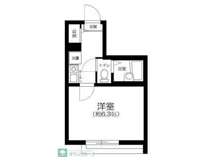 レジデンス江北(1K/2階)の間取り写真