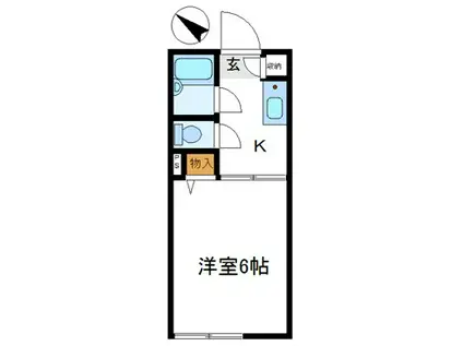 クレスト西片(1K/1階)の間取り写真