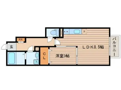 サムズアップII(1LDK/1階)の間取り写真