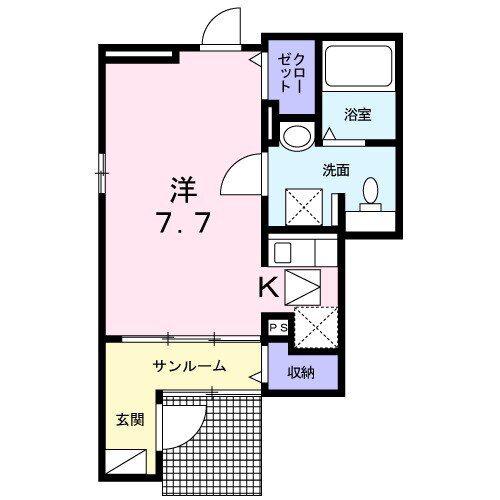 ラルーチェ(ワンルーム/1階)の間取り写真