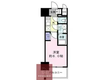 エスリード新大阪ザ・プレミアウエスト(1K/13階)の間取り写真