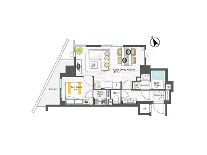 AIFLAT代々木上原(1LDK/5階)の間取り写真