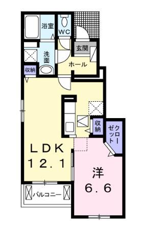 ＪＲ山陽本線 上郡駅 徒歩8分 2階建 築12年(1LDK/1階)の間取り写真