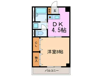 ヴィラ青嵐(1DK/2階)の間取り写真