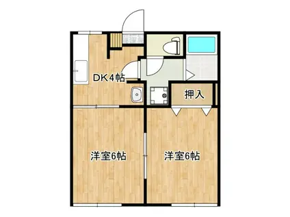 アーバンライフ新地(2DK/1階)の間取り写真