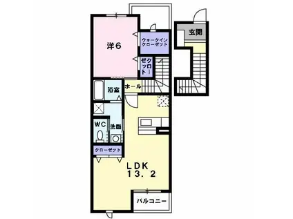 メゾン・ド・ルミエール I(1LDK/2階)の間取り写真