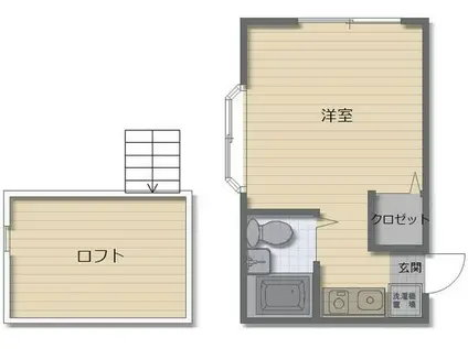 コーポマリーナ相模原III(ワンルーム/1階)の間取り写真