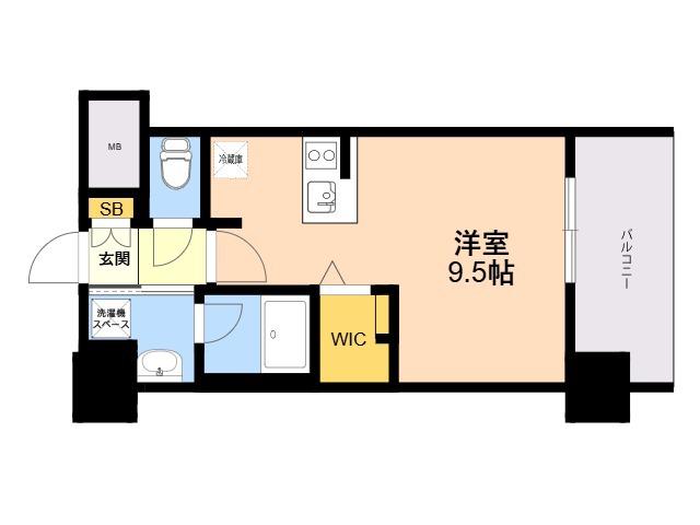 エンクレスト博多PARKSIDE(ワンルーム/11階)の間取り写真