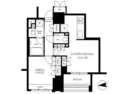 ジオ千代田大手町(1LDK/7階)の間取り写真