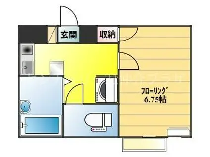 ジュネス湘南(1K/1階)の間取り写真