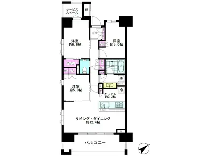 パークホームズ押上ザレジデンス(3LDK/11階)の間取り写真