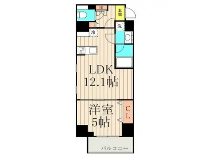 ステージグランデ向島(1LDK/4階)の間取り写真